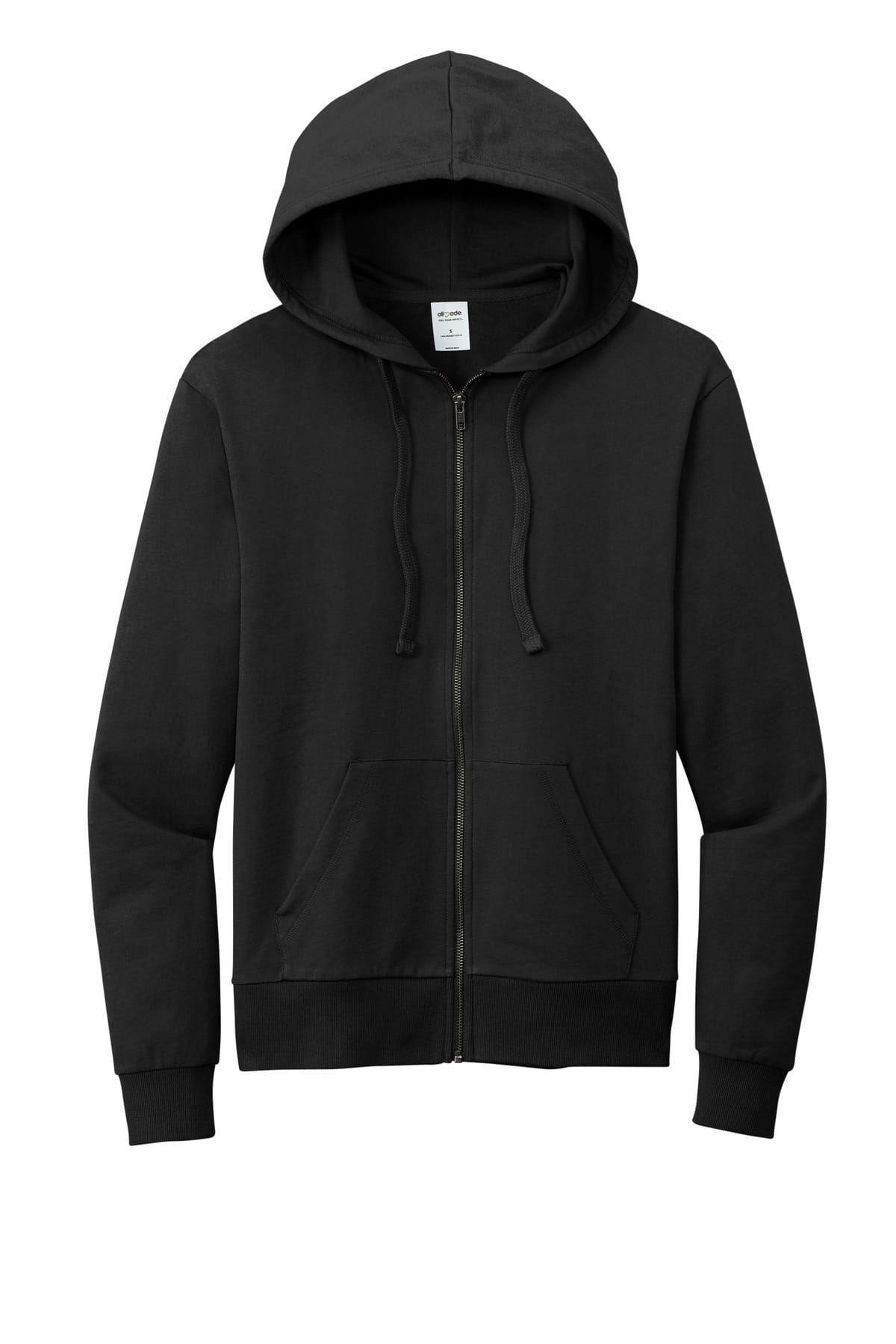 Allmade Unisex Organic French Terry Full-Zip Hoodie AL4002 — flat front