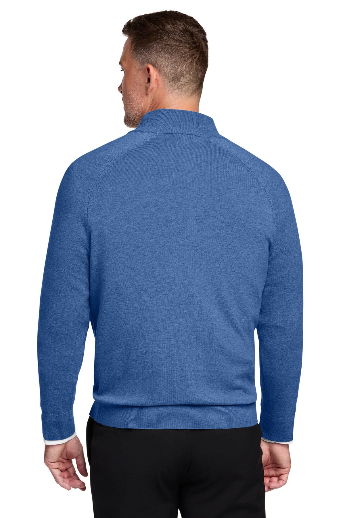 Brooks Brothers Cotton Stretch 1/4-Zip Sweater BB18402 — model back